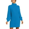 thumbnail image 2 of Ediodpoh Women Fashion Casual Solid Long Sleeve Sweater Dress Turtleneck Sweater Dress Pullover for Winter Blue S, 2 of 6