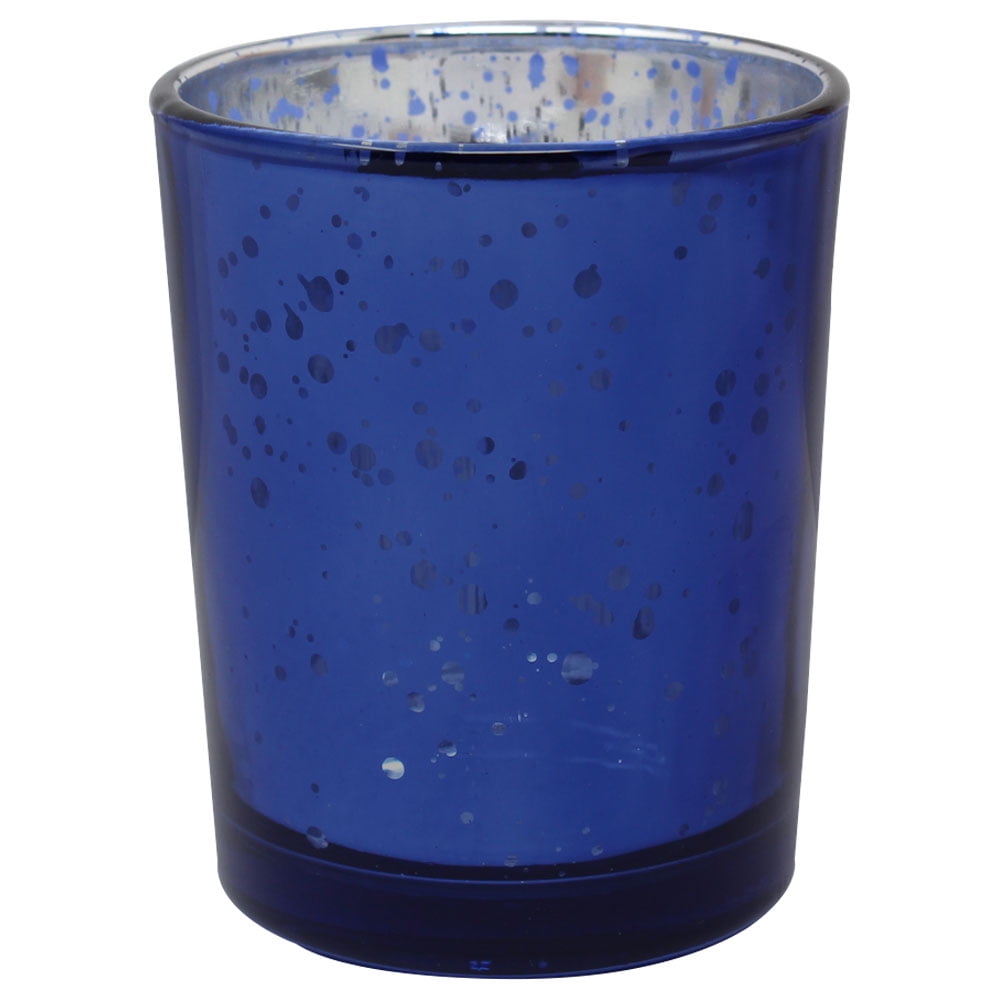 Just Artifacts Mercury Glass Votive Candle Holder 275h 12pcs Speckled Navy Blue Mercury