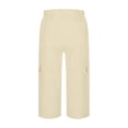 thumbnail image 5 of Only Moment Women Cargo Shorts with Pockets High Waist Stretch Dress Casual Sweatpants Light Yellow,2XL, 5 of 7