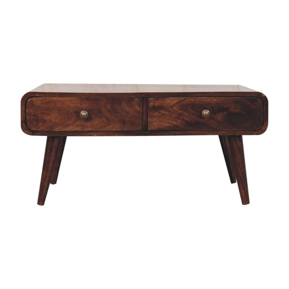 Lesuto California Walnut Sonata Coffee Table - Nordic Style, Wood, 2 Drawers