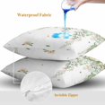 thumbnail image 4 of Throw Pillow Covers 16x16 Inch Set of 2, Green Eucalyptus Leaves Waterproof Outdoor Pillow Covers, Spring Floral Weeping Farmhouse Decorative Cushion Pillowcases for Couch, Sofa, Bed, Garden, Patio, 4 of 9