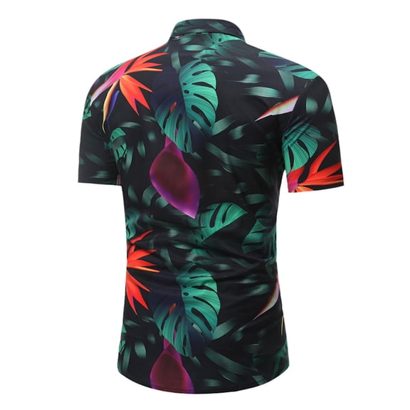 Vedolay Two Piece Set For Men Men's 2 Piece Outfits Casual Floral Print Shirts and Drawstring Waist Shorts,Blue S