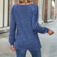 thumbnail image 4 of Blusa de mujer Fridja invierno Cuello cuadrado Manga larga Sólido casual, 4 of 5