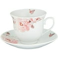 thumbnail image 4 of Lorren Home Trends Floral 8 Piece 8oz Tea or Coffee Cup and Saucer Set, Service, 4 of 7
