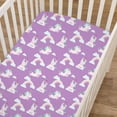 thumbnail image 6 of Little Grape Land Crib Sheets 4 Pack, Super Soft Breathable Crib Sheet Set for Girls, Pink Flowers/Elephant/Purple Unicorn/Solid Pink, 6 of 8