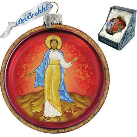 G Debrekht Holiday Jesus Cut Ball Glass Ornament