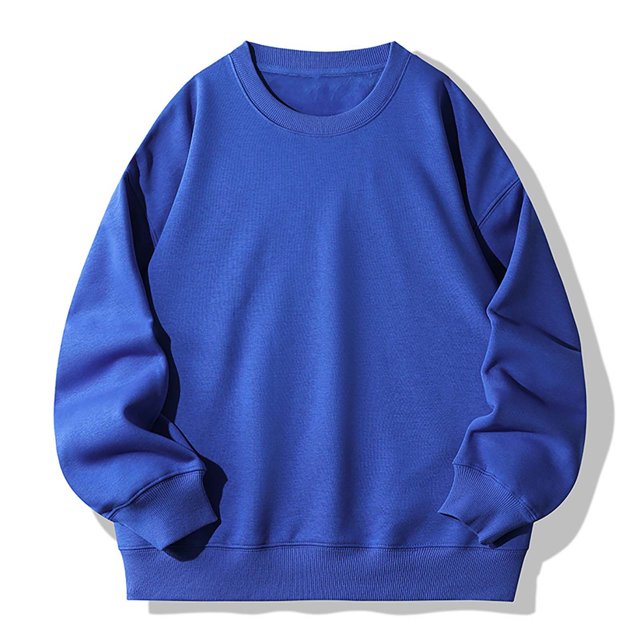 MITCOWBOYS Chandail à Capuchon pour Hommes Automne et Hiver Nouveaux 400g Imitation Coton Chinois Pull Col Rond Graphique Chandail à Capuchon pour Hommes 3TG (Liquidation) Bleu
