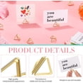 thumbnail image 4 of 100 Pcs Place Card Holder Triangle Shape Table Number Holder Wedding Table Card Holders Mini Name Card Holder Place Setting Holder Picture Clips Stand for Centerpiece Anniversary Party(Gold), 4 of 7