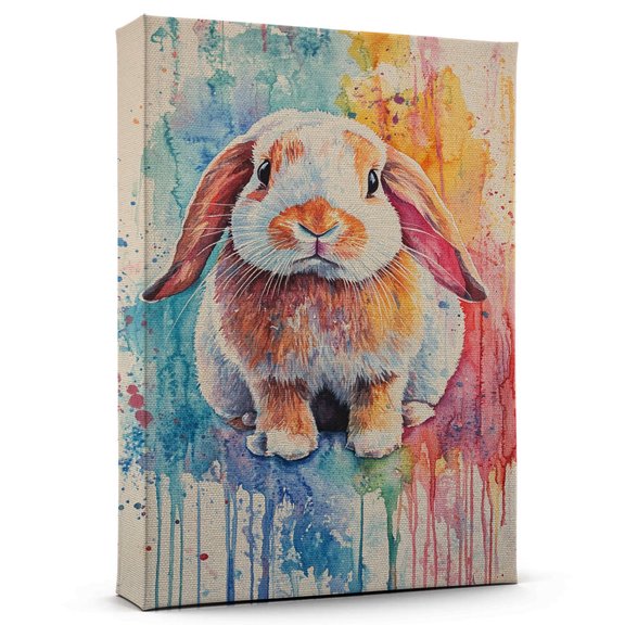 Rabbit English Lop Canvas Wall Art Animal Decor, Rabbit English Lop Canvas Prints Wild Animal Artwork for Living Room Bedroom Office 190HD965