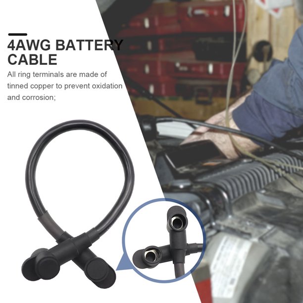 Cable De Batería Cable de batería de 4 AWG, línea eléctrica de batería de 25 SQMM para coche, camión, caravana (negro)