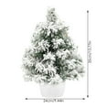 thumbnail image 3 of 14 Inch Tabletop Christmas Tree Artificial Pine Tree with Base Snow Flocked Frosted Centerpiece for Home Office Indoor Outdoor Holiday Party Xmas Decorations Winter Celebrations, 3 of 7