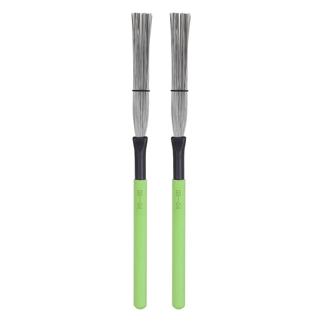 relayinert Pack of 2 Drum Brush Multicolored Practicing Prop Firm Structure for Beginners Professional Instrument Supplies Sticks Green 1Set