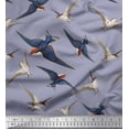 thumbnail image 1 of Soimoi Grey Rayon Fabric Flying Woodpecker Bird Print Sewing Fabric Yard 42 Inch Wide, 1 of 1