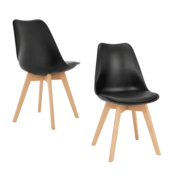 Alvantor Dining Chairs Set of 4 PU Leather, Modern Kitchen Table Chairs with Wooden Legs and Soft Padded Seat for Kitchen/Living Room/Restaurant