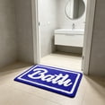 thumbnail image 5 of KOYPTL Waffle Bath Mat Boho Flocked Bath Rug Absorbent Non Slip Ultra Soft Bathroom Mats Machine Washable Knit Bath Rugs with Bath Letter for Bathroom Bedroom Kitchen Tub 16*24" Blue, 5 of 6