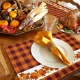 thumbnail image 6 of Fall Placemats Set of 6 Autumn Maple Leaves Pumpkin Place Mats Thanksgiving Placemat Orange Buffalo Plaid Table Mats for Dining Kitchen Table Holiday Dinner Party Home Fall Decorations 13x19 Inch, 6 of 8