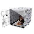 thumbnail image 2 of Bear Dog Crate Cover, Pattern of Animal Silhouettes on a Plain Background, Easy to Use Pet Kennel Cover Small Dogs Puppies Kittens, 7 Sizes, Rose Blue Grey, by Ambesonne, 2 of 6