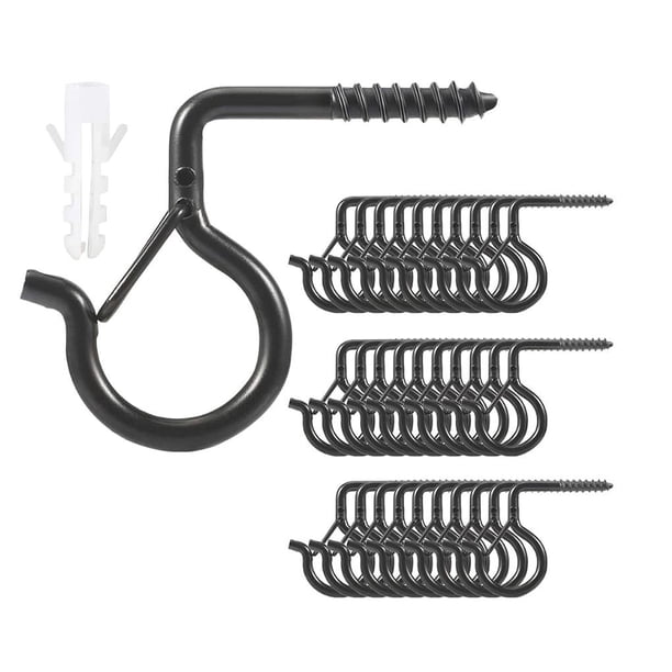 Gancho De Tornillo Suspensión Roscada De Carga Diseño De Hebilla De Seguridad Gancho De Techo Fácil Instalación Suspensión De Tornillo Antióxido Para Techo De Lámpara Exterior 20 Piezas Speravity TO001835-00