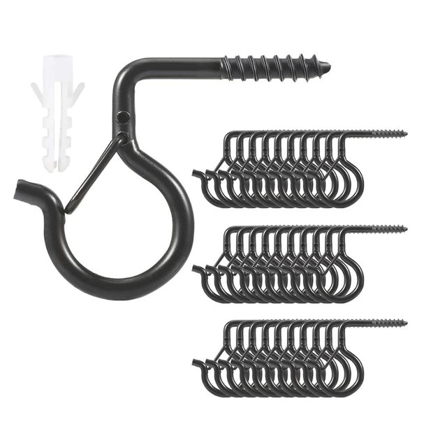 Gancho De Tornillo Suspensión Roscada De Carga Diseño De Hebilla De Seguridad Gancho De Techo Fácil Instalación Suspensión De Tornillo Antióxido Para Techo De Lámpara Exterior 20 Piezas Advancent TO001835-00