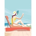 thumbnail image 2 of Escalante, Omar 19x24 Gold Ornate Wood Framed with Double Matting Museum Art Print Titled - South Beach Sunbather I, 2 of 4