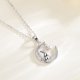 thumbnail image 4 of Collar de plata de ley S925 con temperamento simple, colgante de circonio con forma de Luna y gato, joyería para mujer Sailing Electrónica, 4 of 5