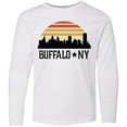 thumbnail image 3 of Inktastic Buffalo New York Skyline Retro Long Sleeve Youth T-Shirt, 3 of 5