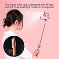 thumbnail image 4 of Wisewang Selfie Stick Wireless Remote Control Tripod Foldable Bluetooth-compatible V4.0 Stick Wireless Remote Control Stand with Fill Light Orange 1Set, 4 of 6