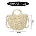thumbnail image 2 of Women's straw crossbody bag Summer beach woven shoulder bag Vine woven women's handbag-Off white, 2 of 5
