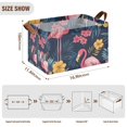 thumbnail image 7 of Yayeee Foldable Storage Basket for Shelves with Handles Waterproof Cloth Bins, Red Floral Flamingo, 7 of 7