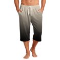 thumbnail image 3 of Mens Gym Shorts Gradient Color Capri Drawstring Baggy Long Athletic Shorts Lightweight Below Knee Exercise SweatShorts with Pockets Summer Casual Sweat Short Pants Black XXXL, 3 of 9