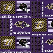 NFL Baltimore Ravens Cotton 8.25" x 1.75" Fabric, 1 Each