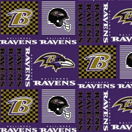 NFL Baltimore Ravens Cotton 8.25" x 1.75" Fabric, 1 Each
