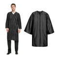 thumbnail image 1 of TOPTIE Robe de Collation des Grades Unisexe pour Lycée & Bachelor, Robe de Choeur pour Église-Noir-51 Pouces/5 Pieds6 Pouces à 5 Pieds8 Pouces, 1 of 7