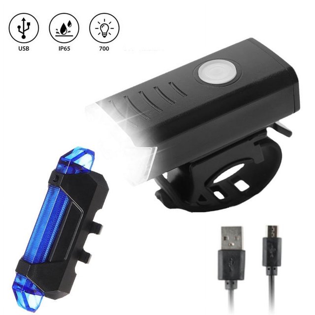 Faro de bicicleta recargable por USB, accesorios de iluminación para bicicleta de montaña, luz trasera de advertencia