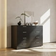 thumbnail image 2 of 8 Drawer Double Dresser, Modern Wood Storage Cabinet for Bedroom & Living Room, Black, 2 of 7