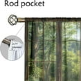 thumbnail image 2 of WNOOHIY Realistic Wooden Window Frame Design Forest View Light-filtering Curtains for Young People Bedroom Living Room,Set of 2 Panels, 2 of 6
