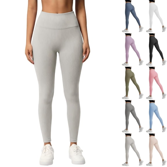 Tqcoqu Womens Scrunch Workout Leggings,Compression Butt Lifting High Waist Seamless Yoga Pants,Beige Women's S-XXXL