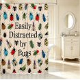 thumbnail image 2 of Erosebridal Whimsical Beetles Shower Curtain 72Wx84L,Transitional Bug Theme Bathroom Shower Curtain,Cream Green, 2 of 5