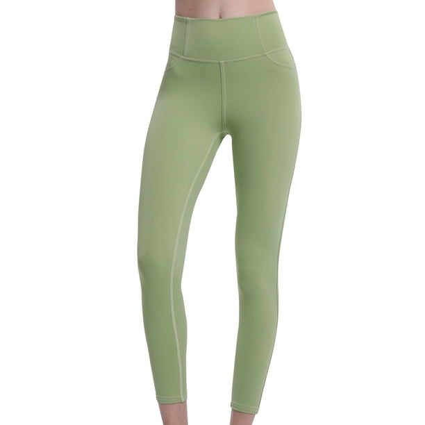 Gibobby Pantalones dama Pantalones deportivos para mujer con bolsillos dobles Levantamiento de cadera Pantalones de yoga de secado rápido Mallas deportivas elásticas para corr(Verde, S)