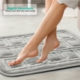 thumbnail image 3 of Clara Clark Bathroom Rugs, Velvet Memory Foam Bath Mat, Ultra Soft Non Slip and Absorbent - Waffled - Large - Silver, 3 of 6
