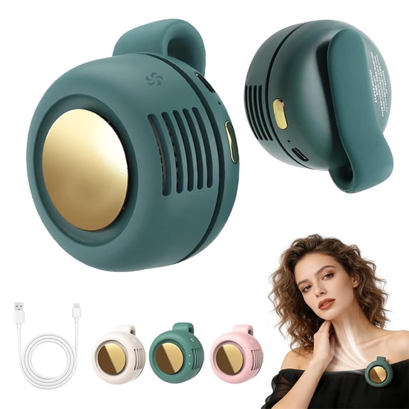 Clip on Fan for Shirt Black Portable Clip on Fan, Mini Bladeless Fan Rechargeable 360 Rotatable