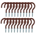 thumbnail image 7 of 20pcs Cup Hooks 2 Inch Vinyl Coated Screw-in Ceiling Wall Mount Hooks Perfect for Indoor Outdoor Hanger Brown, 7 of 7