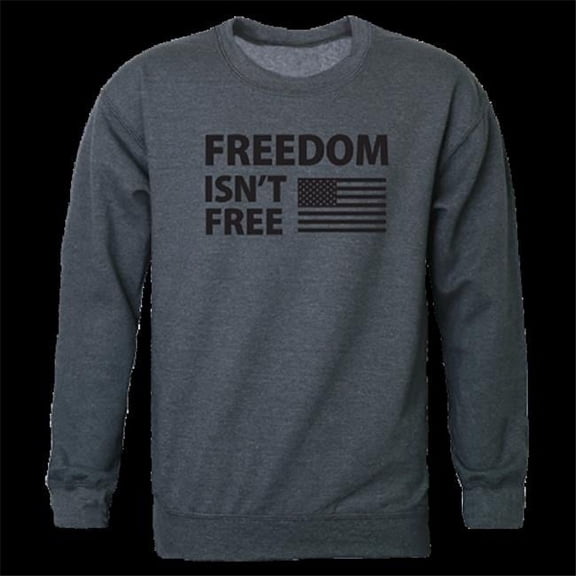 Freedom Isnt Graphic Crewneck Sweatshirt, Heather Charcoal - Large