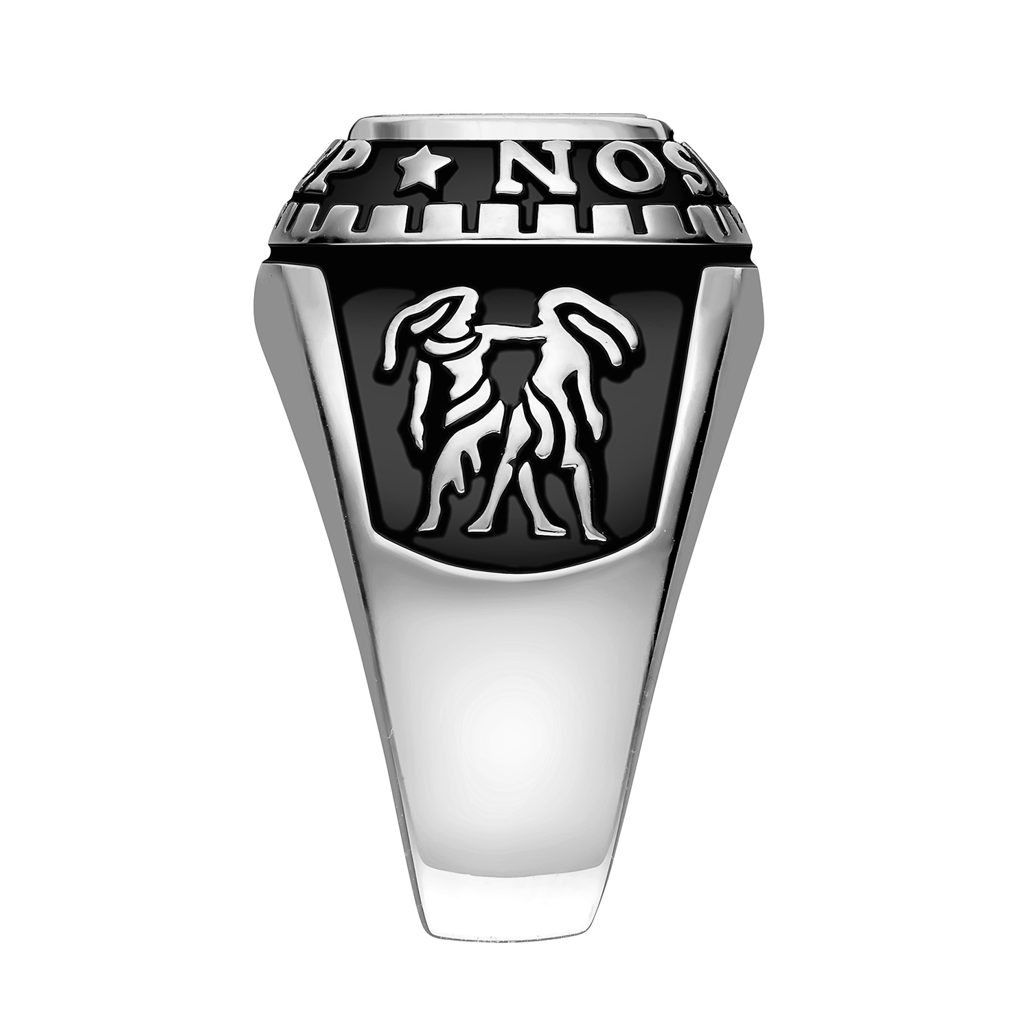 Order Now for 2025 Graduation, Freestyle Women's Class Ring - Onyx, Carnelian, Lapis, Mother of Pearl Genuine Stone, Personalized, High School or College Graduation