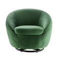 thumbnail image 7 of Armchair Swivel Accent Chair, Black Green, Velvet, Modern Contemporary, Living Lounge Cafe Room Hotel Lobby Hospitality, 7 of 7
