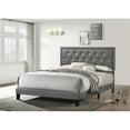 thumbnail image 2 of Full Size Panel Bed Upholstered with Gray Faux Leather and Tufted Headboard, 2 of 2