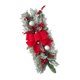 thumbnail image 3 of Corona de lágrima, corona artificial, botín floral artificial, decorativa, decoración de pared, corona de puerta delantera con lazo para habitación de Flocado rojo, 3 of 9