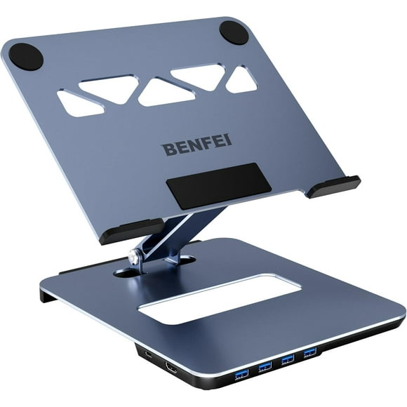 BENFEI Support pour Ordinateur Portable avec Station d'Accueil USB‐C 6‐en‐1, HDMI 4K@60Hz, 4*USB3.0, 100 W PD