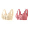 thumbnail image 1 of (2-Pack) Rinsvye Bra for Women Comfortable Women Bras Wireless Padded Convenient Front Close Button Womens Strapless Bras for Older Women Womens Bras No Underwire Pack No Underwire, 1 of 5
