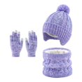thumbnail image 5 of mgoYE Girls Boys Solid Color Beanie Hat Glovs Set Fleece Lined Winter Hat with Pom Pom for Cold Weather, 5 of 5